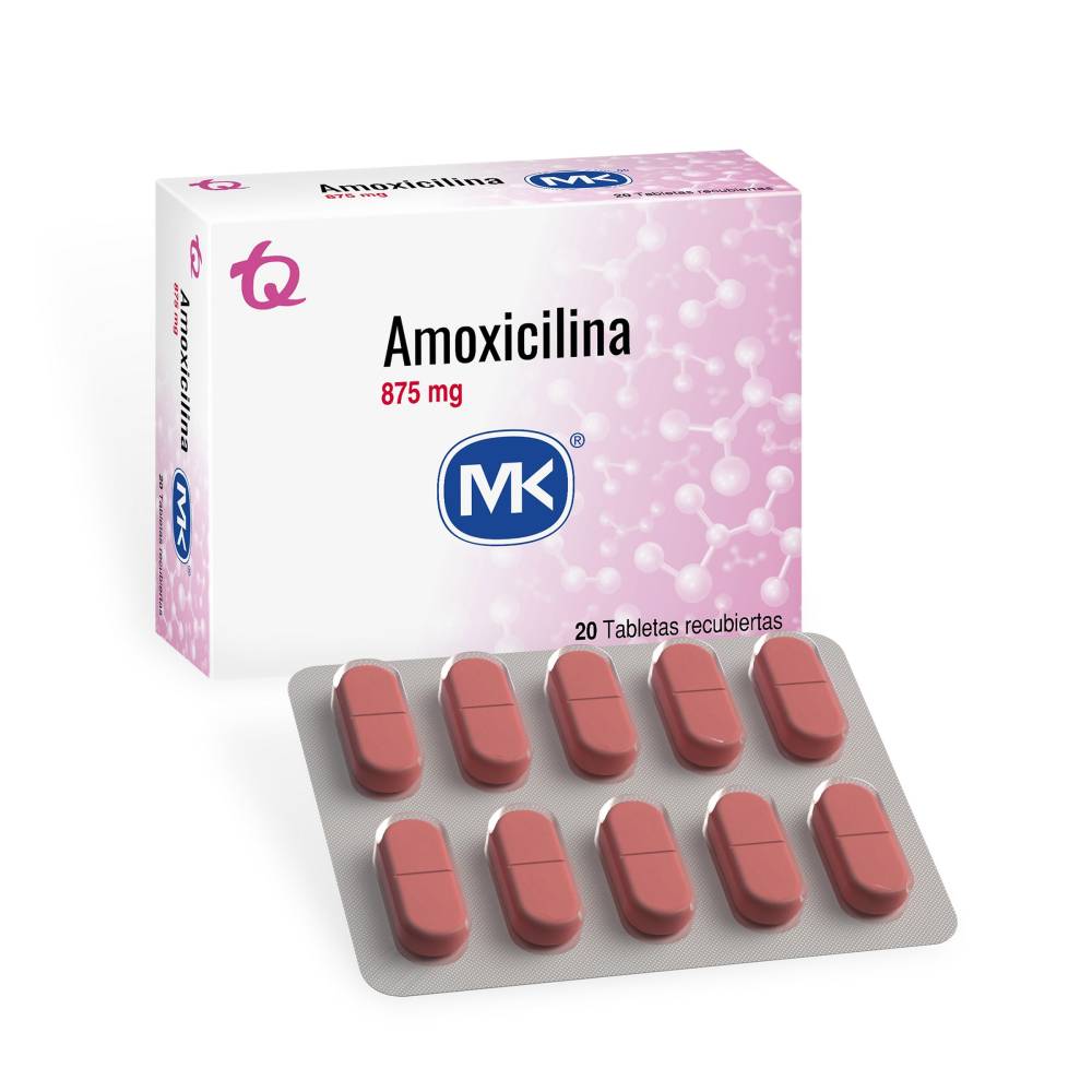 Amoxicilina 875 mg 20 Tabletas MK