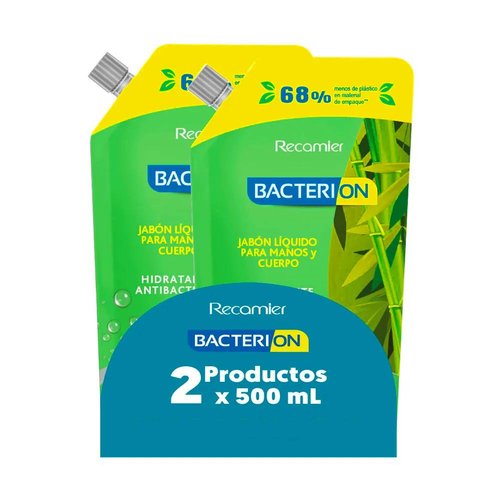 2 Jabones Liquidos Bacterion Antibacterial Bambu 500 ml