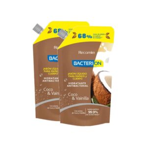 2 Jabones Liquidos Bacterion Coco y Vainilla 500 ml