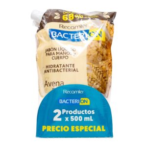 2 Jabones Liquidos Bacterion Avena y Miel 500 ml