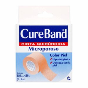 CureBand Cinta Microporoso Color Piel 1 X 5 Yardas