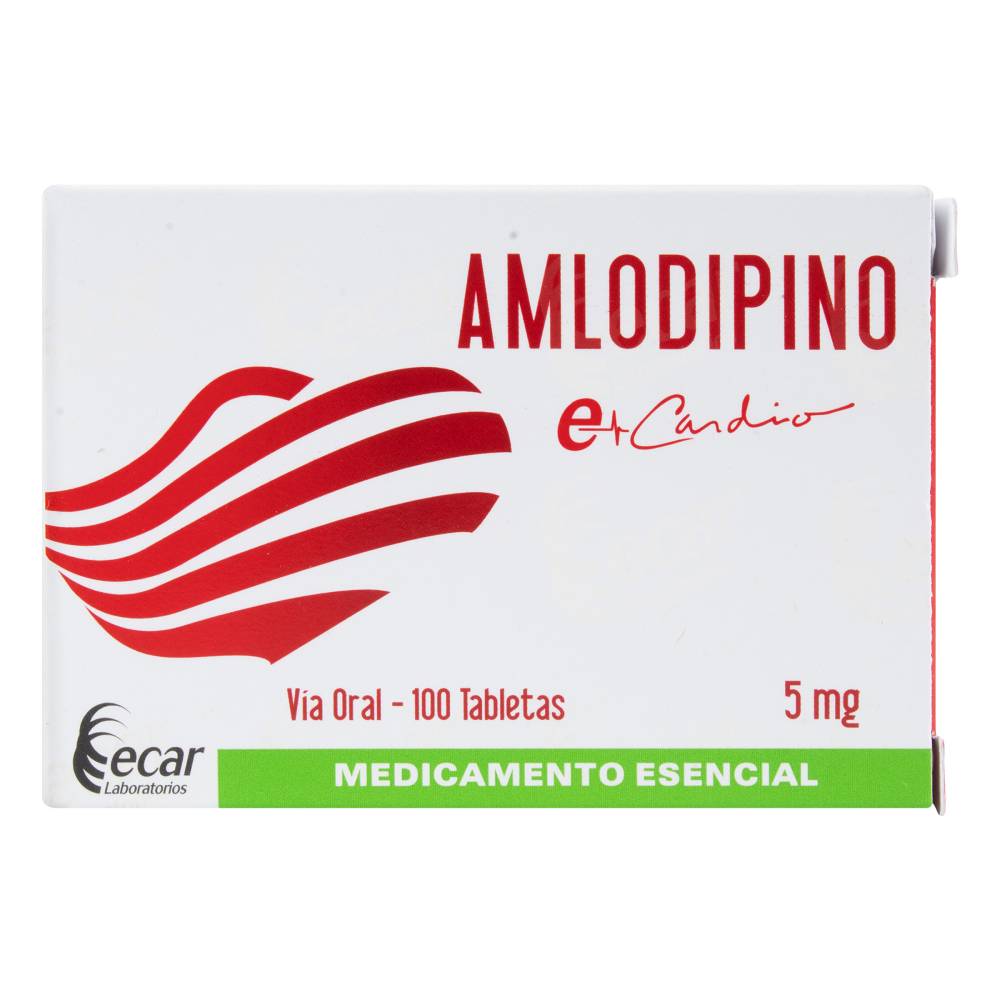 Amlodipino 5 mg 100 Tabletas Ecar
