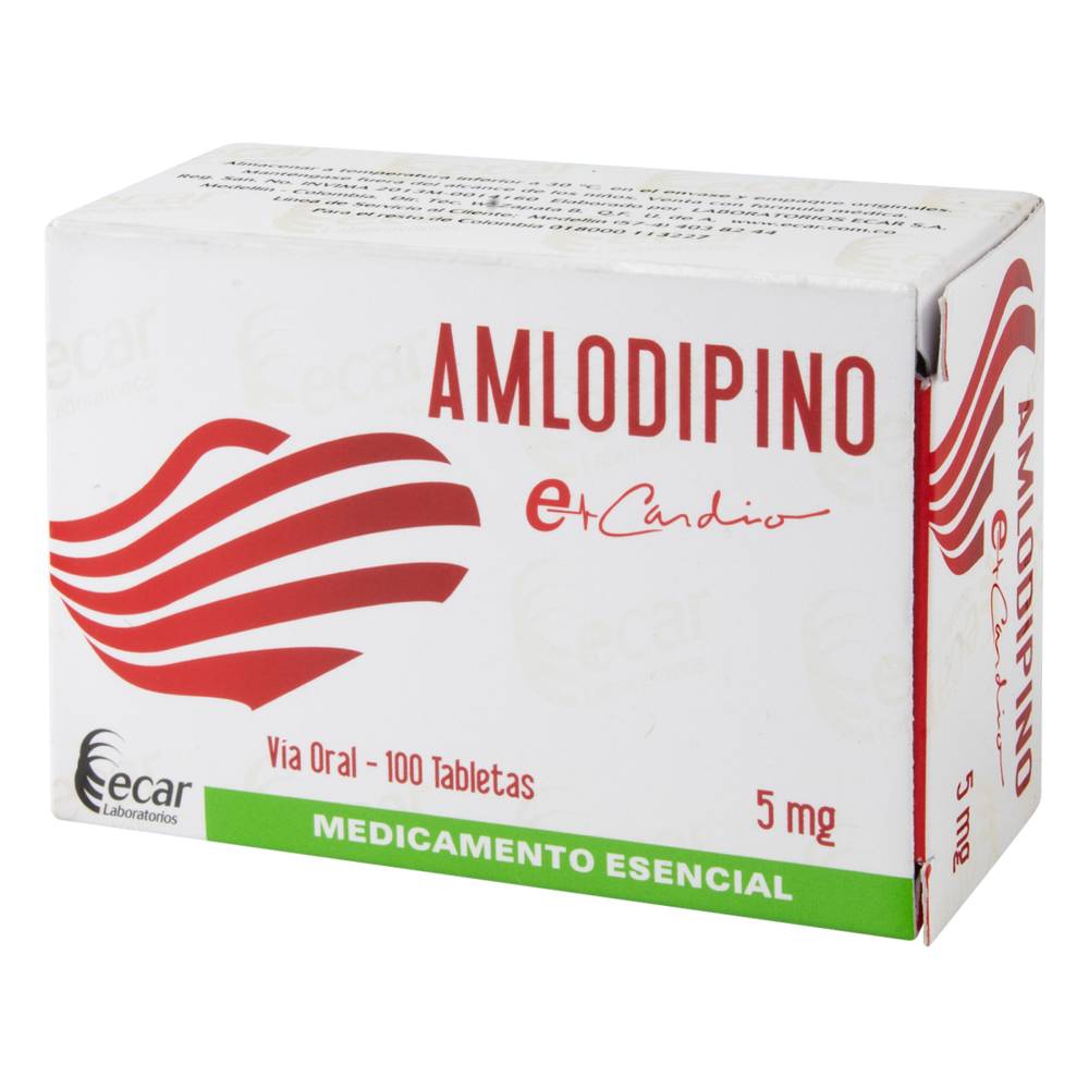 Amlodipino 5 mg 100 Tabletas Ecar - Imagen 2