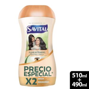 Shampoo Savital Elixir Romero 510 ml y Acondicionador 490 ml