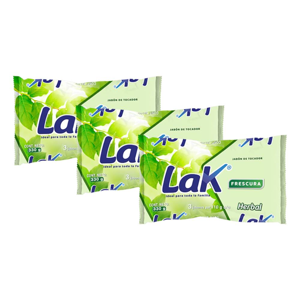 3 Jabones Lak Frescura Herbal 110 g