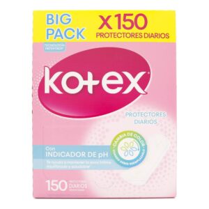 Protectores Díarios Kotex Con Indicador De Ph 150 Unidadess