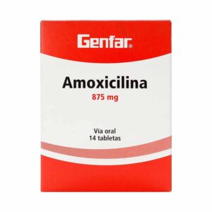Amoxicilina 875 mg 14 Tabletas Genfar