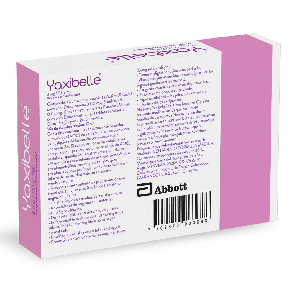 Yaxibelle 28 Tabletas - Imagen 2