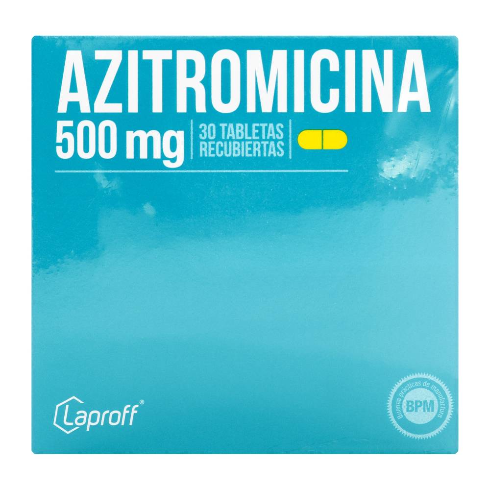 Azitromicina 500 mg 30 Tabletas Laproff