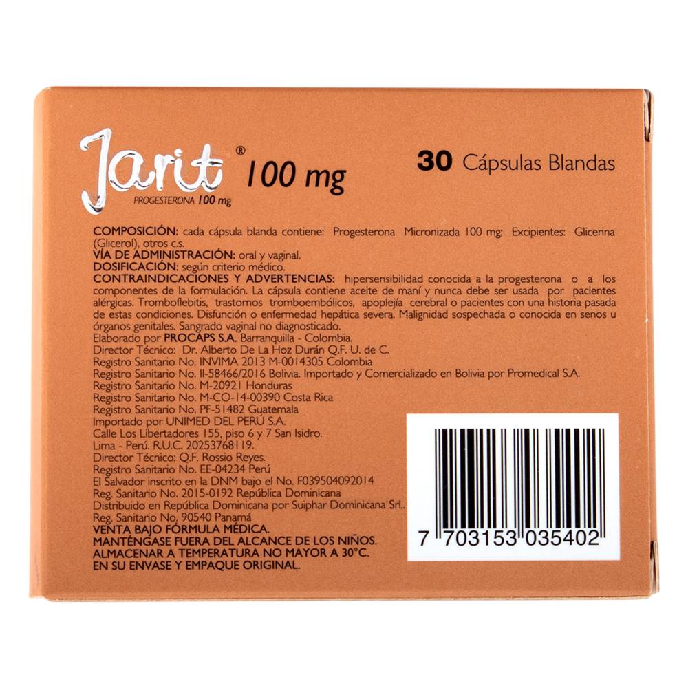 Jarit 100 mg 30 Cápsulas - Imagen 2