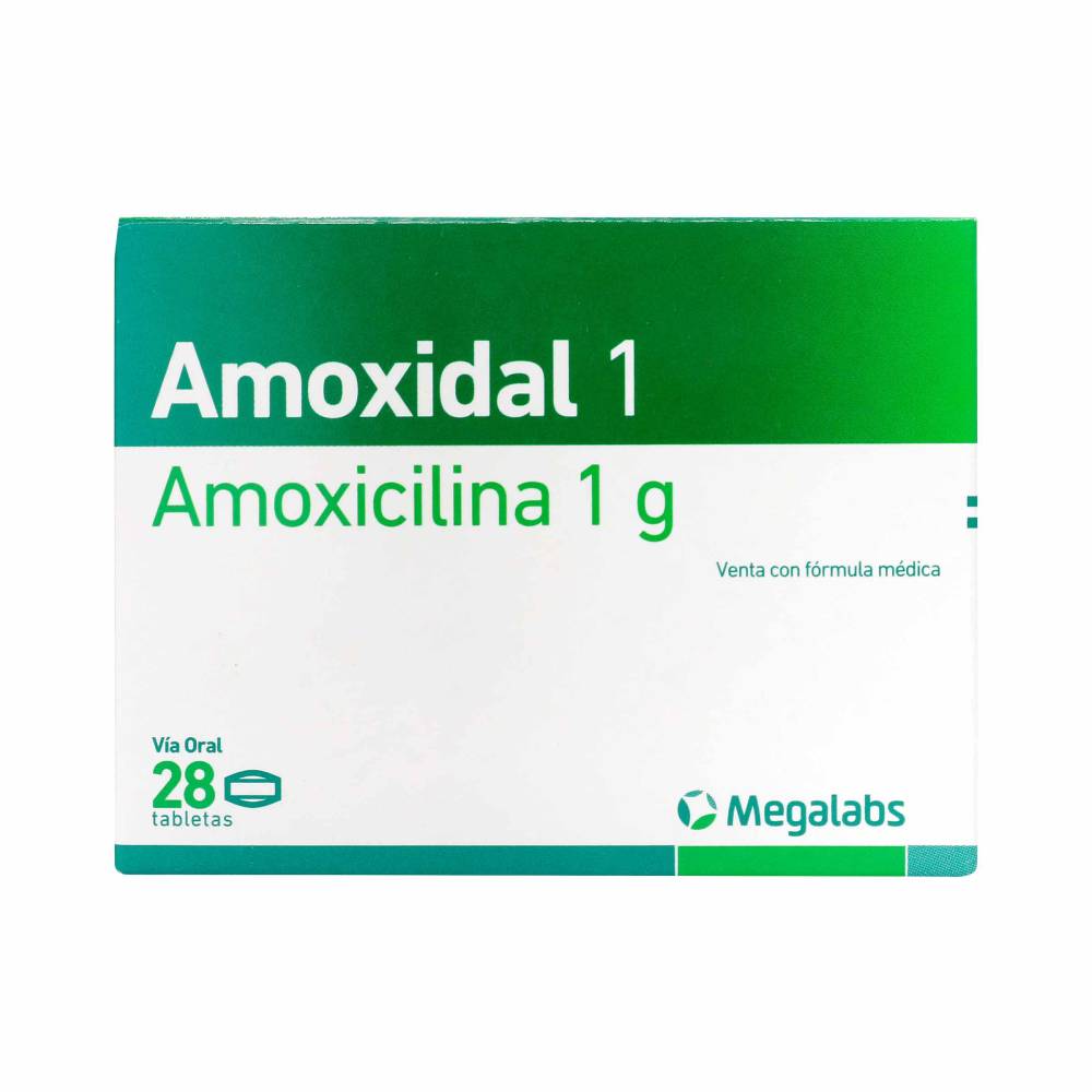 Amoxidal Amoxicilina 1 g 28 Tabletas