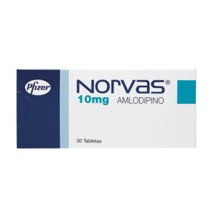 Norvas Amlodipino 10 mg 30 Tabletas