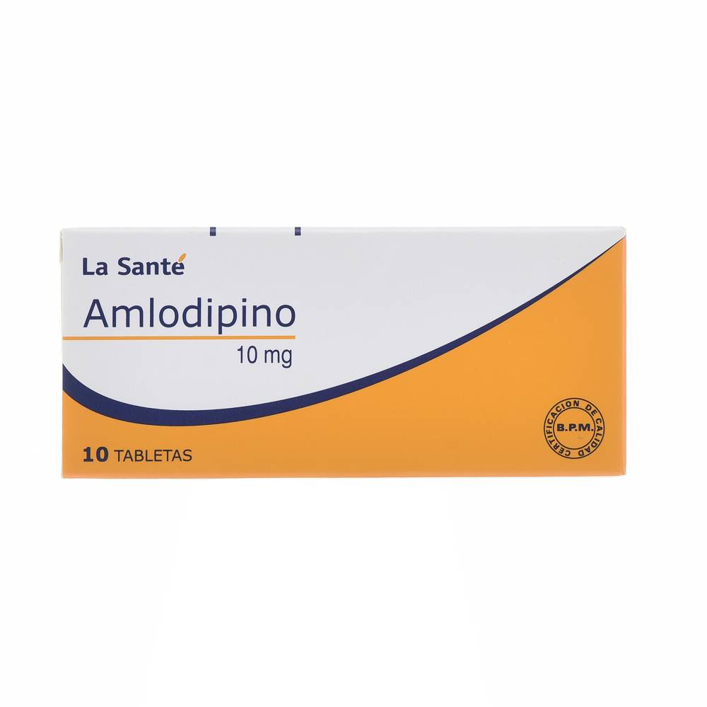 Amlodipino 10 mg 10 Tabletas La Sante