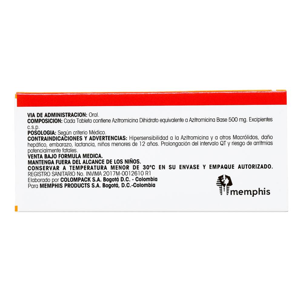 Azitromicina 500 mg 3 Tabletas Memphis - Imagen 4