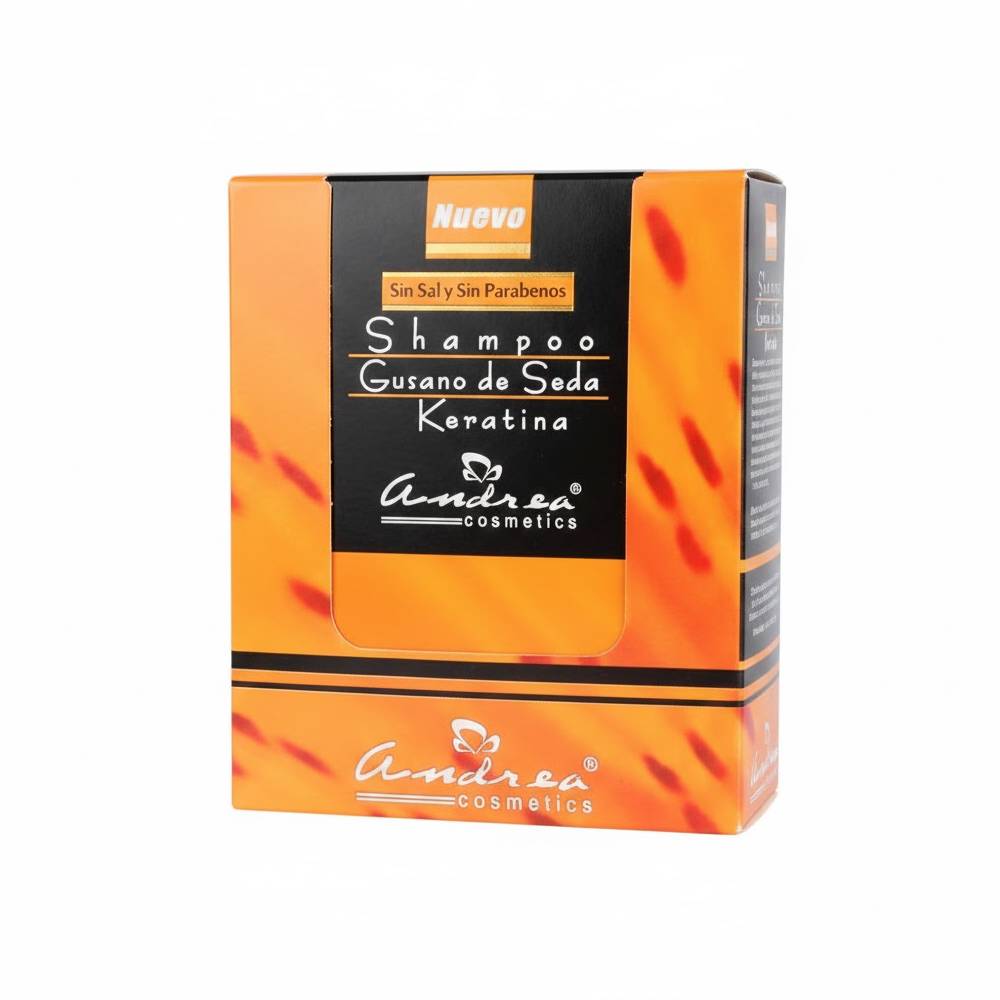 Shampoo Andrea Gusano de Seda Keratina 30 g 12 Sobres