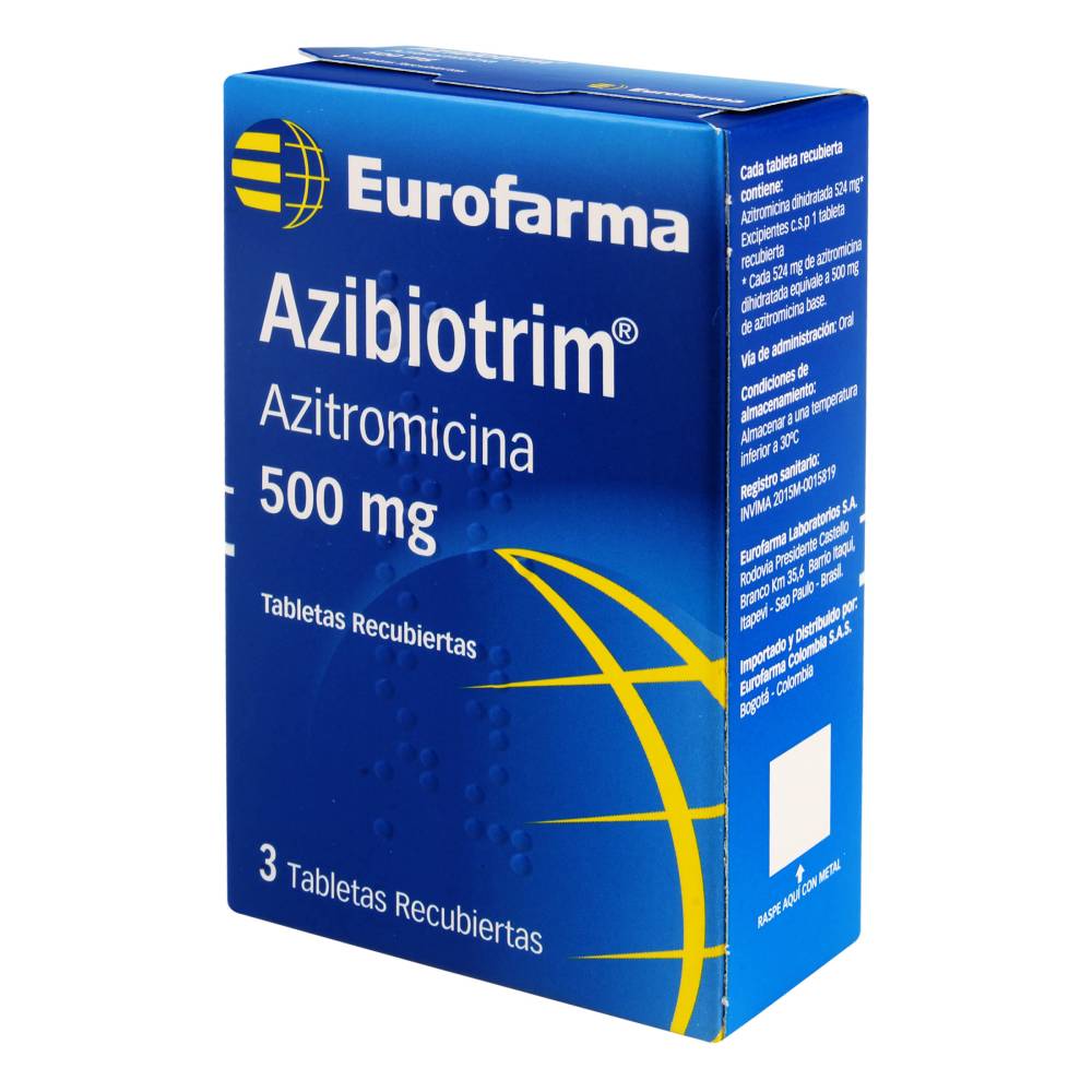 Azibiotrim Azitromicina 500 mg 3 Tabletas - Imagen 3