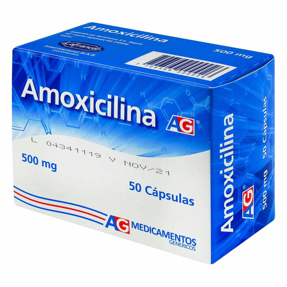 Amoxicilina 500 mg 50 Cápsulas AG - Imagen 2