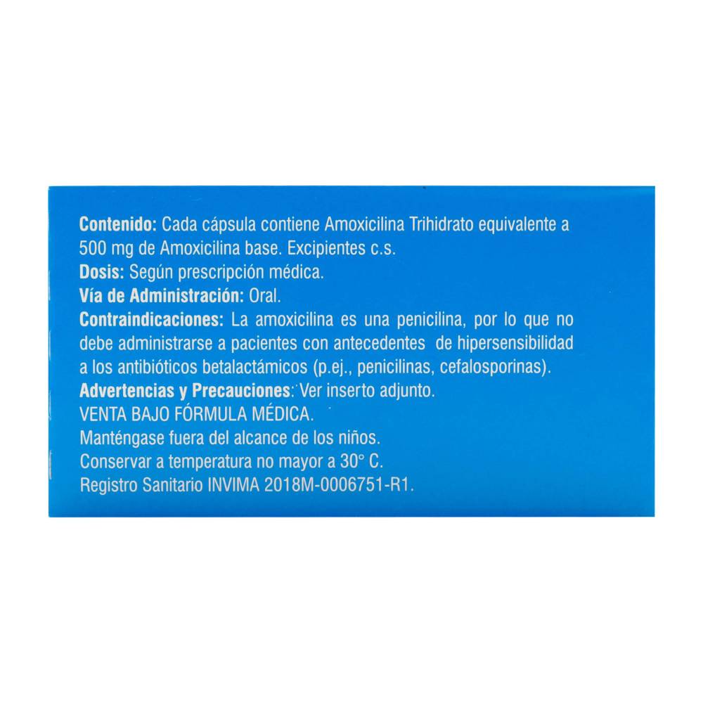 Amoxicilina 500 mg 50 Cápsulas AG - Imagen 3