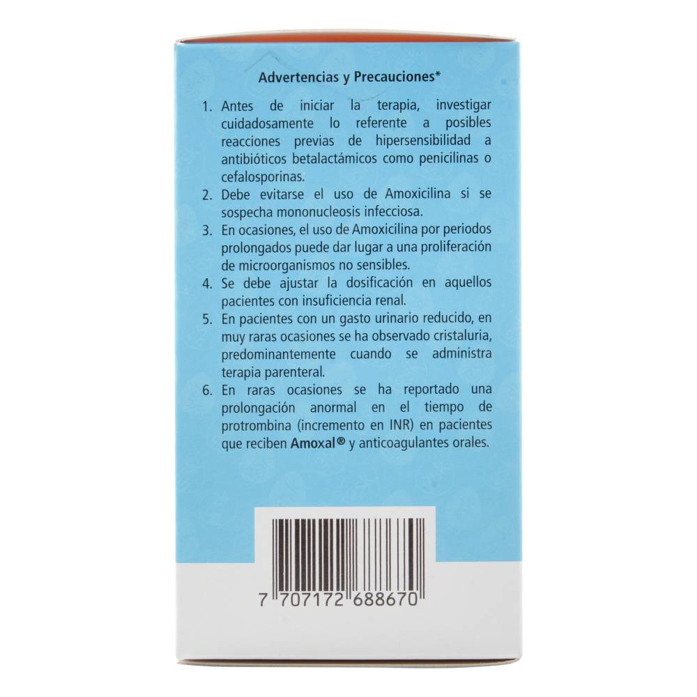 Amoxal Amoxicilina 250 mg Polvo Para Reconstituir 60 ml - Imagen 2