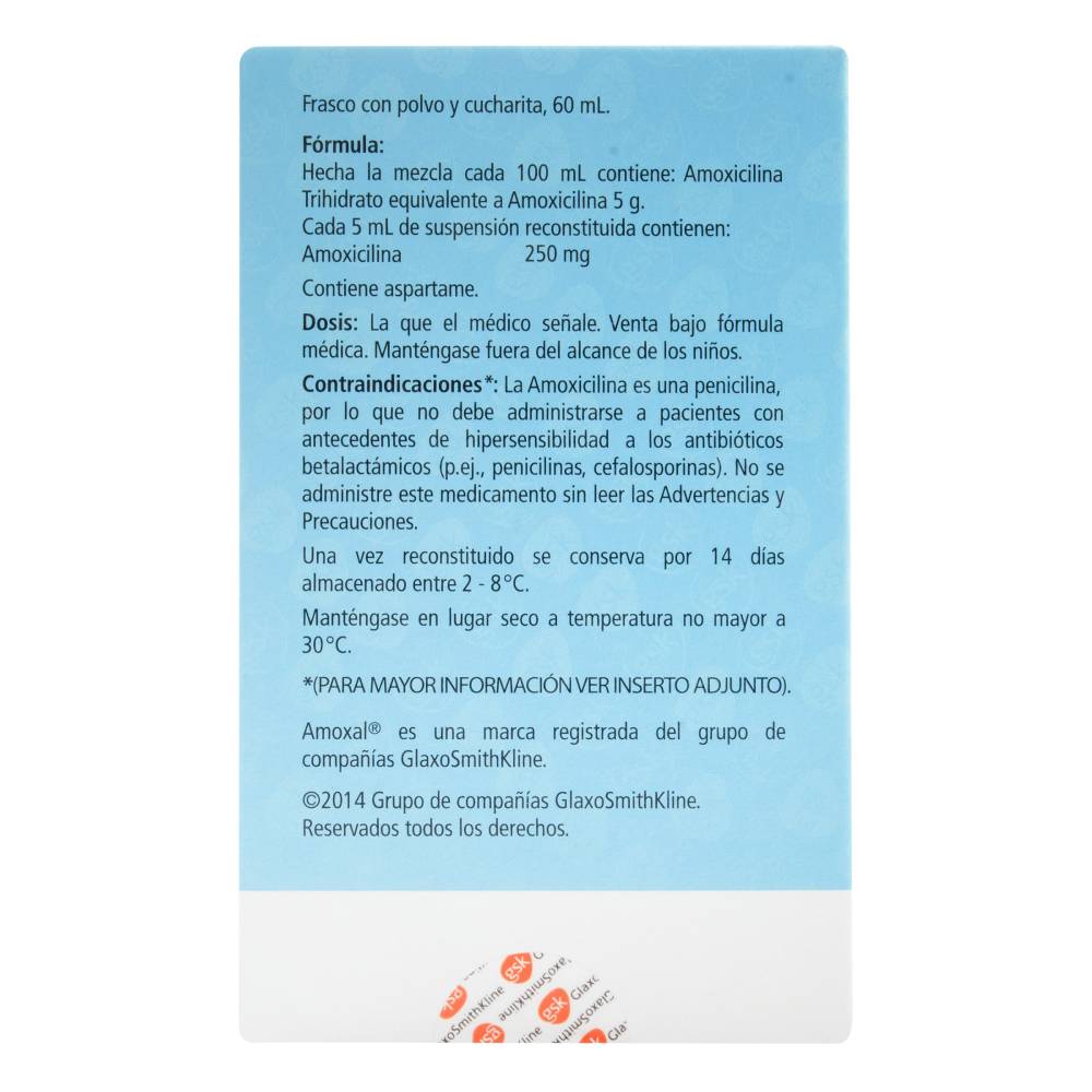 Amoxal Amoxicilina 250 mg Polvo Para Reconstituir 60 ml - Imagen 4
