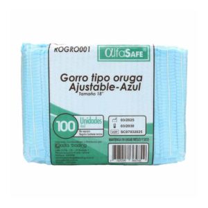 Gorros Tipo Oruga Azul AlfaSafe 100 Unidades