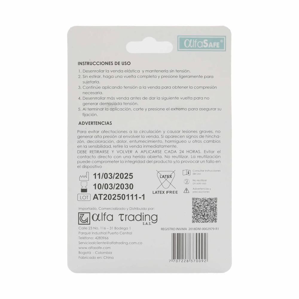 Venda Elastica Autoadhesiva AlfaSafe Color Piel 1 X 5 - Imagen 2