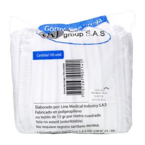 Gorros Medline Tipo Oruga Blanco 100 Unidades