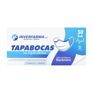 Tapabocas Azul Inverfarma 50 Unidades