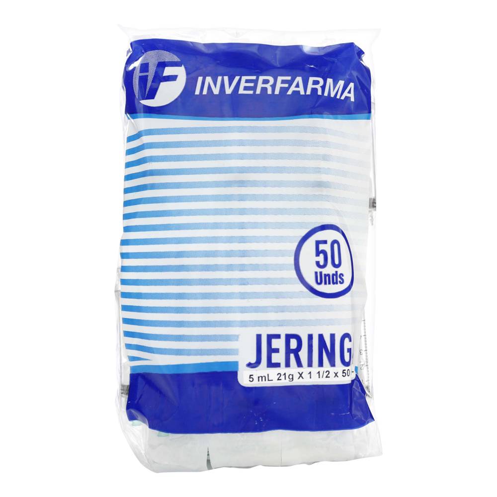 Jeringa Inverfarma 5 ml 21 G X 1 1/2 50 Unidades