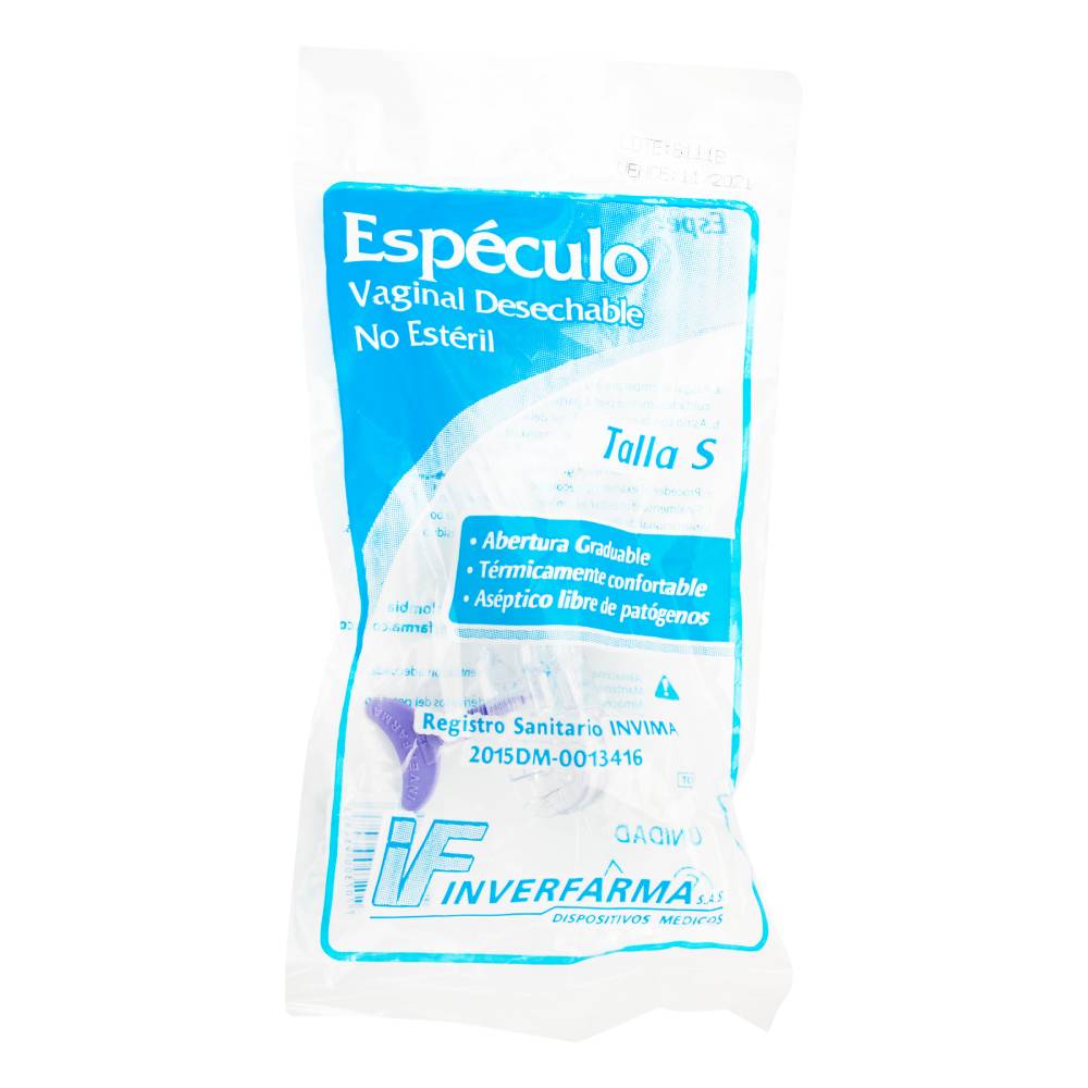 Especulo Vaginal Desechable Inverfarma Talla S