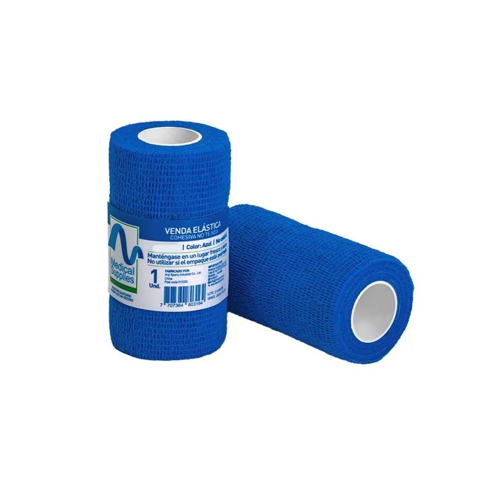 Venda Cohesiva No Tejida Color Azul 4 X 4.5 m