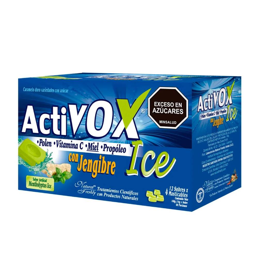 Activox Zero Sabor Mentholyptus Ice 4 Tabletas 12 Sobres