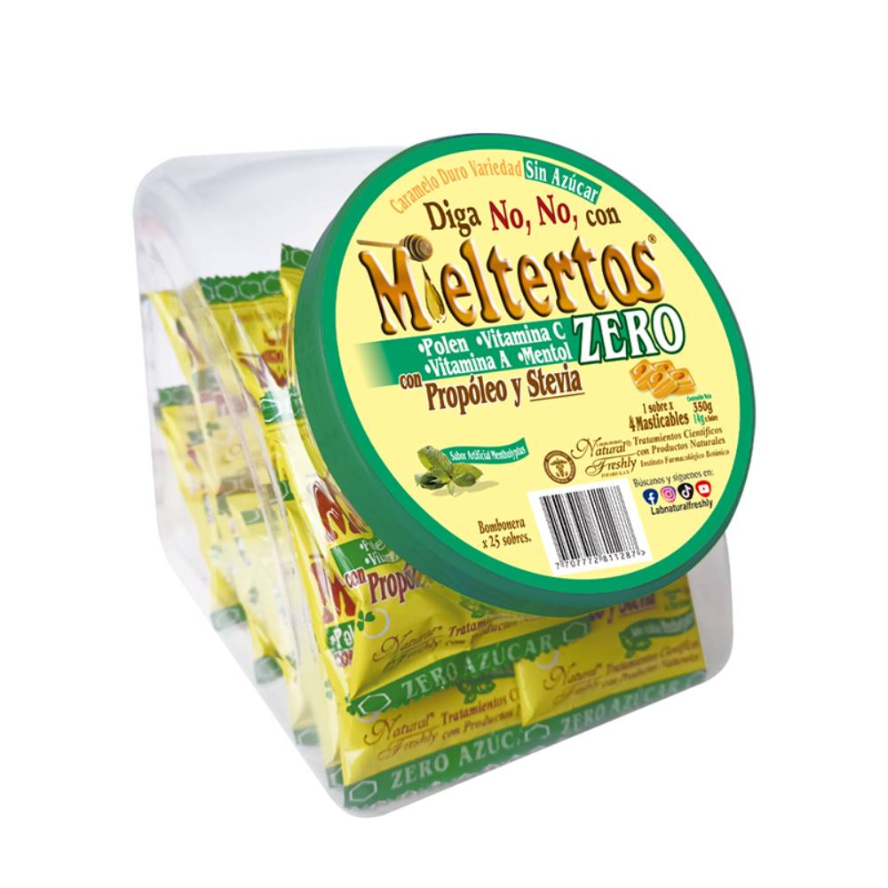 Bombonera Mieltertos Zero 4 Pastillas 25 Sobres