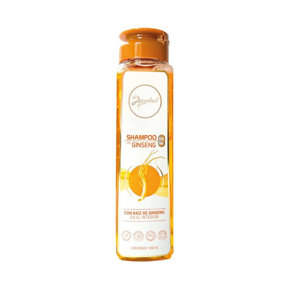 Shampoo Anyeluz con Ginseng Sin Sal 500 ml