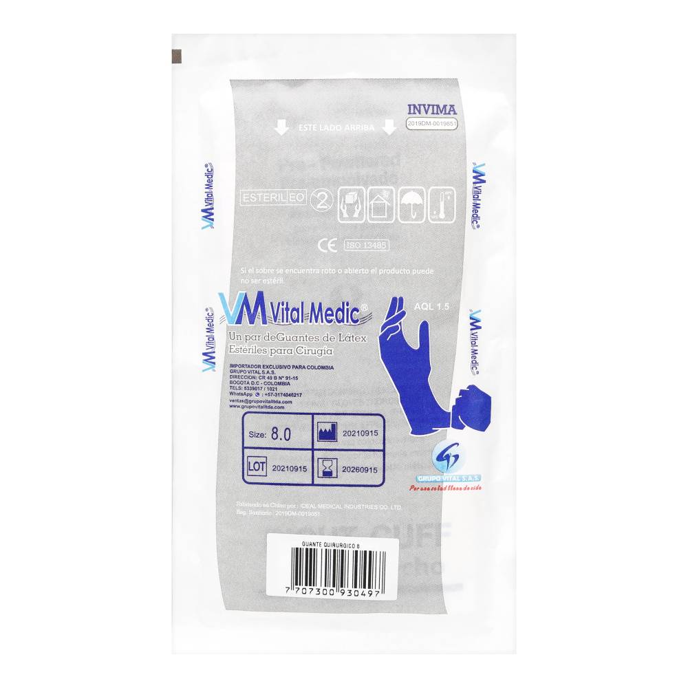 Guantes Quirurgicos Estériles Talla 8.0