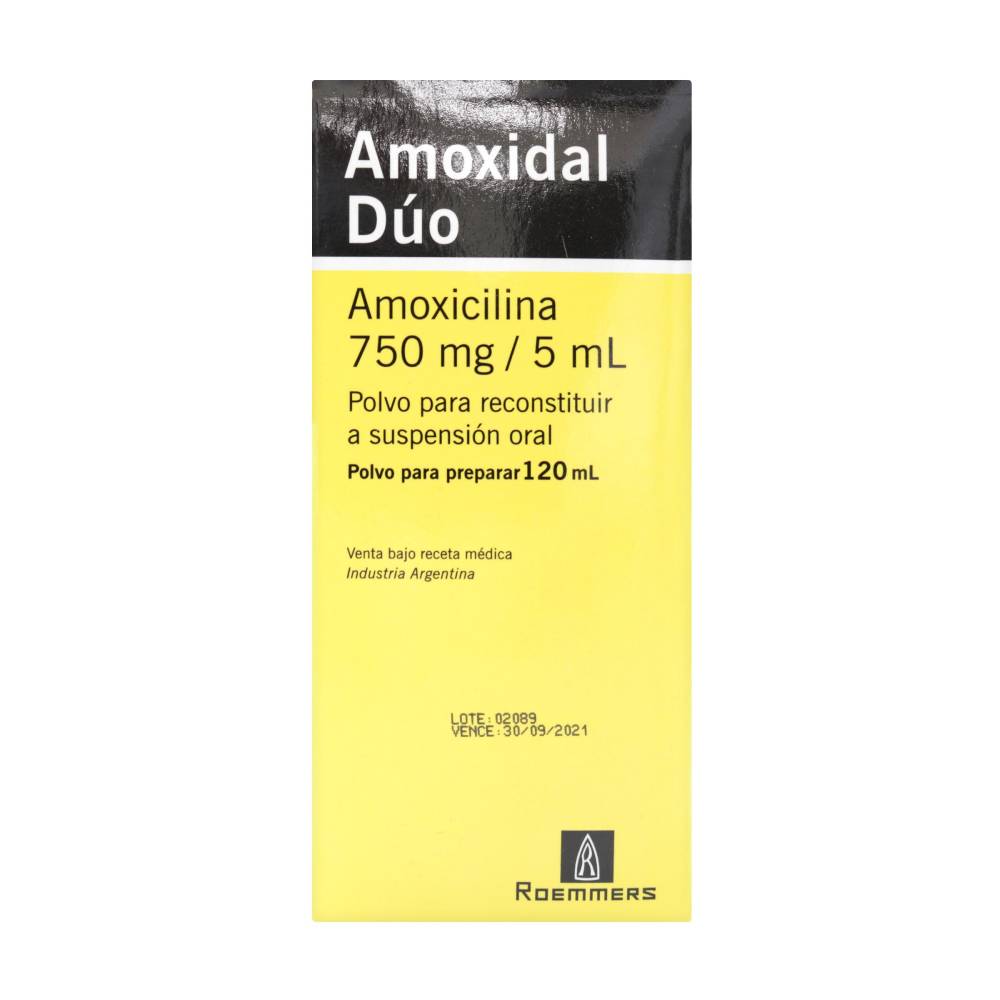 Amoxidal Duo Amoxicilina 750 mg Suspension Oral 120 ml