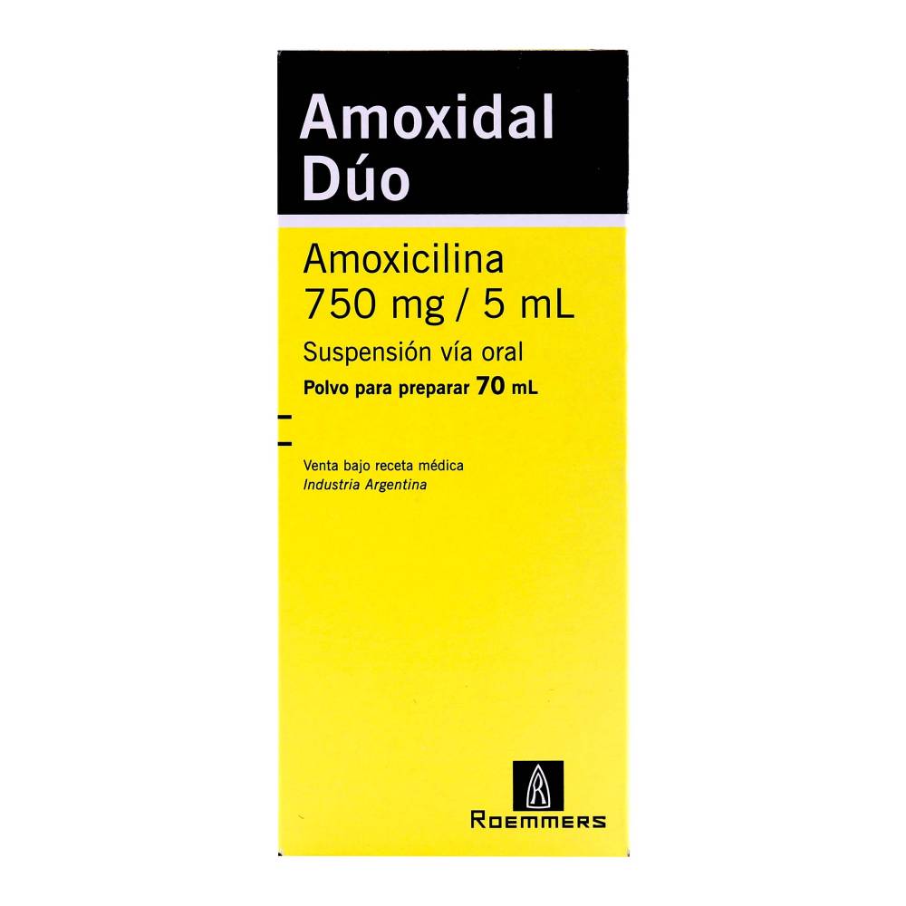 Amoxidal Duo Amoxicilina 750 mg Polvo Para Preparar 70 ml