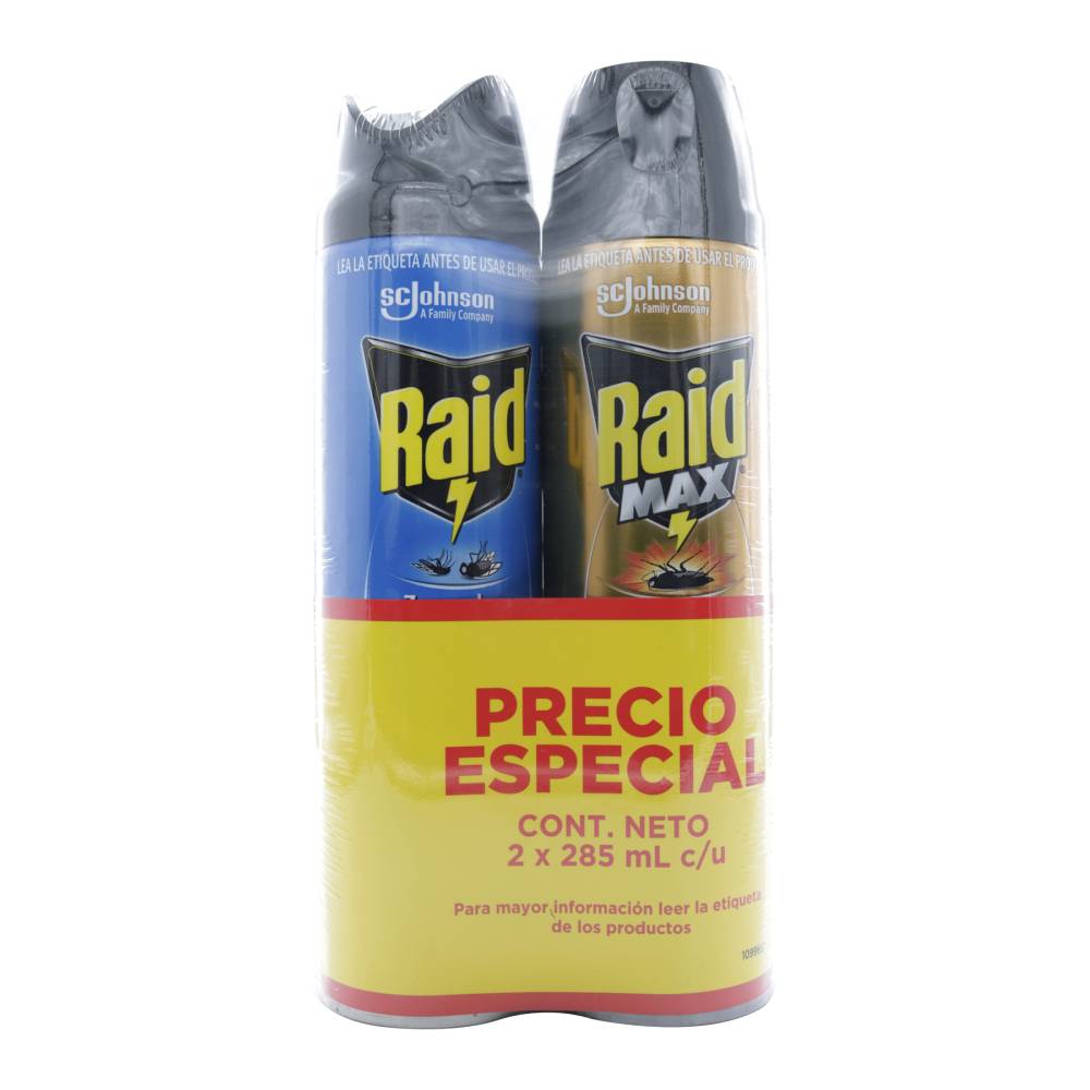 Raid Elimina Voladores 285 ml + Raid Max 285 ml
