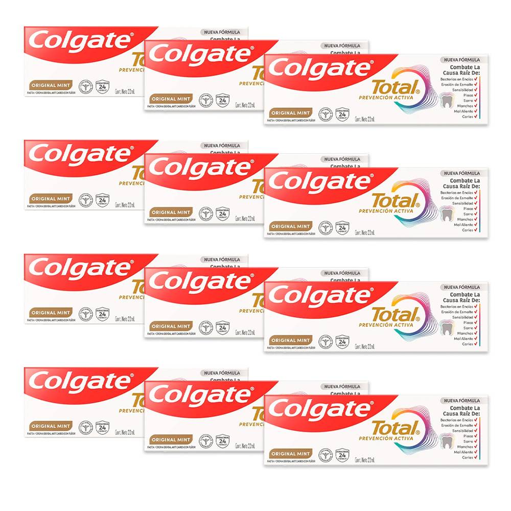 Crema Dental Colgate Total Original Mint 22 ml 12 Unidades - Imagen 2