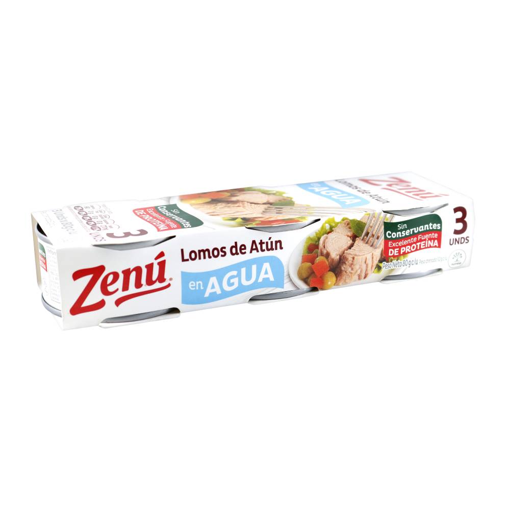 Lomitos De Atun Zenu en Agua 80 g 3 Unidades - Imagen 2