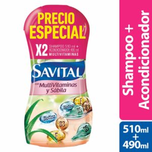 Shampoo Savital Multivitaminas 510 Ml + Acondicionador 490Ml