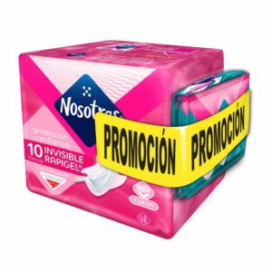 Toallas Nosotras Invisible Rapigel 12 Unidades Flujo Regular