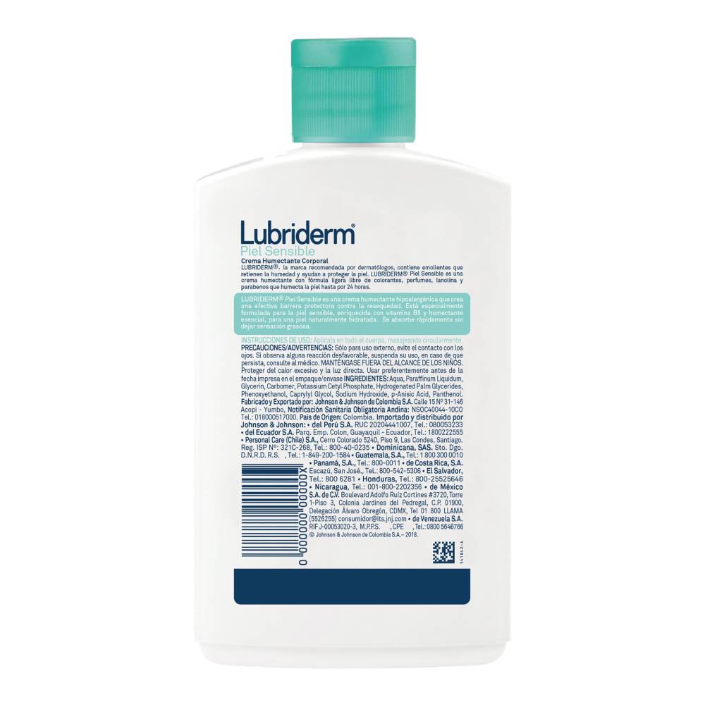 Lubriderm Humectante Para Piel Sensible 200 ml - Imagen 2