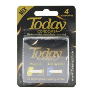 Condones Today Mix Punto G Lubircado 4 Unidades