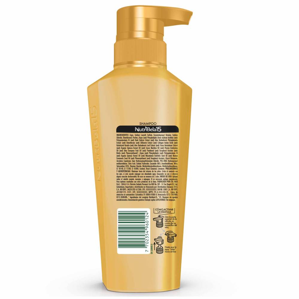 Shampoo Nutribela 15 De Argan Hidratacion Y Brillo 200 ml - Imagen 2
