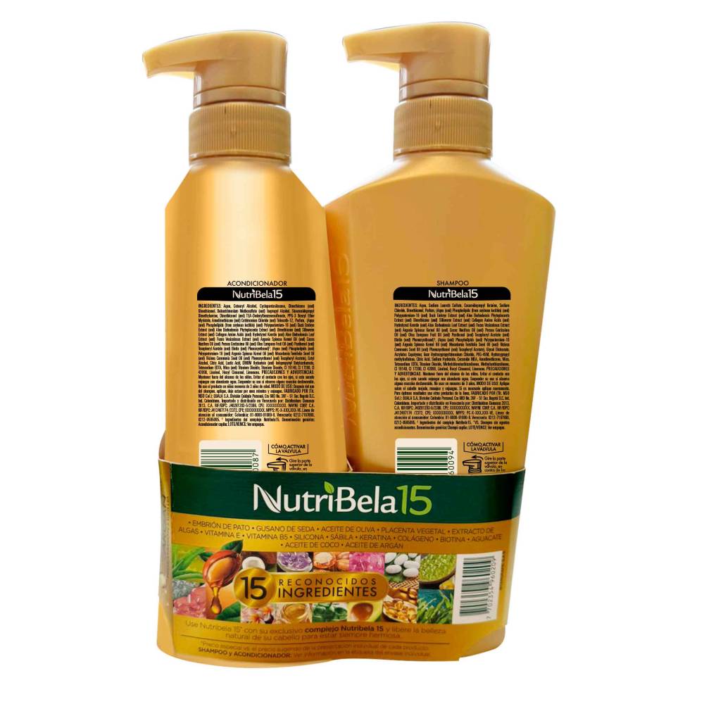 Shampoo Nutribela De Argan 400 ml + Acondicionador 400 ml - Imagen 2