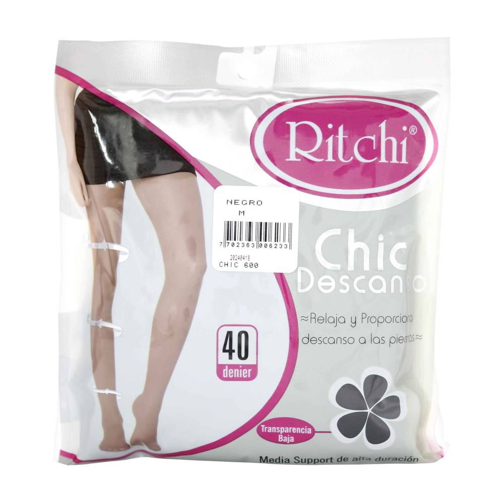Medias Pantalon Ritchi Chic Descanso Color Negro Talla M