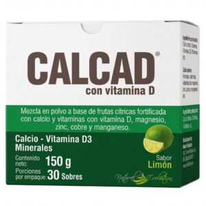 Calcad Calcio + Vitamina D3 30 Sobres Sabor Limon