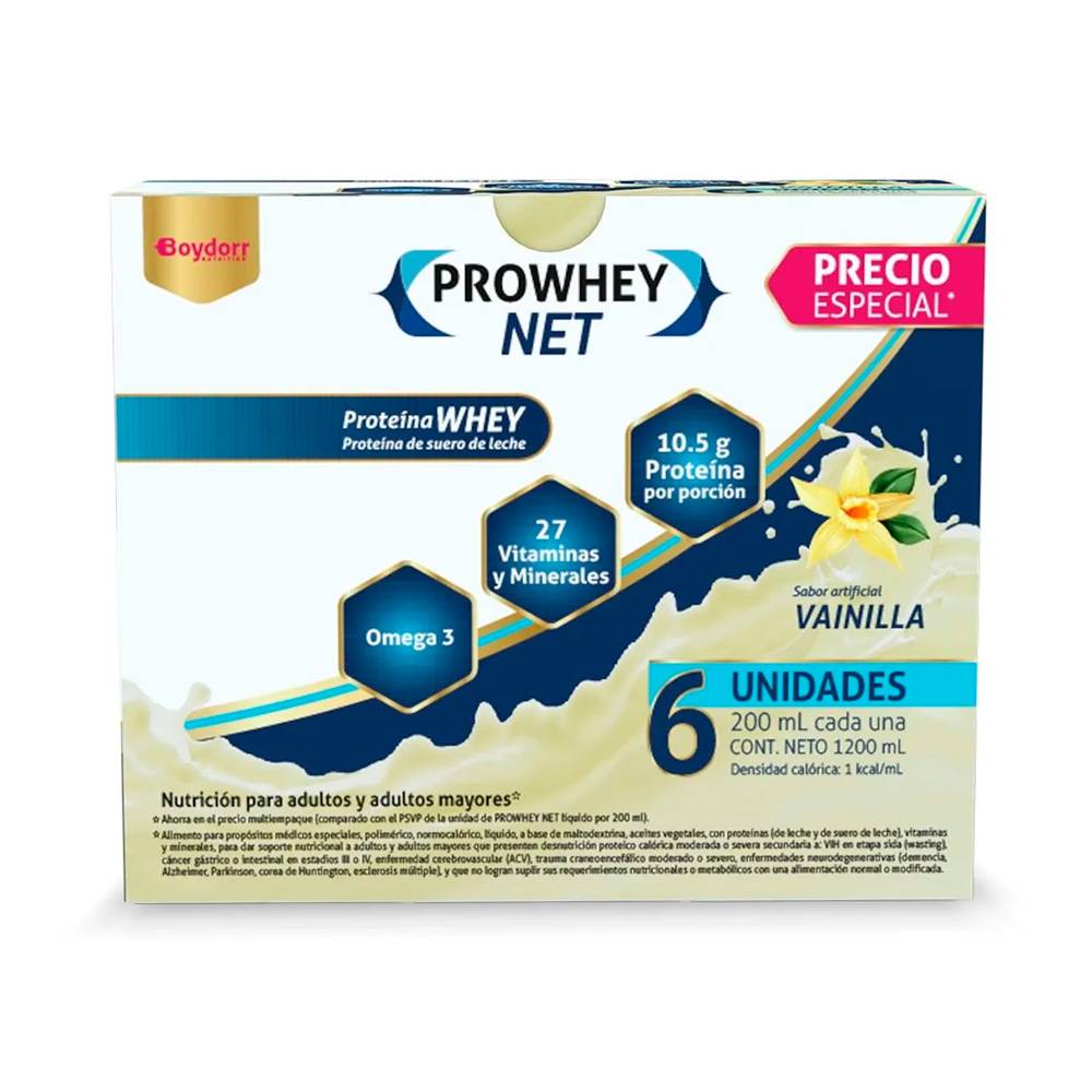 6 Prowhey Net Liquido Sabor Vainilla 200 ml