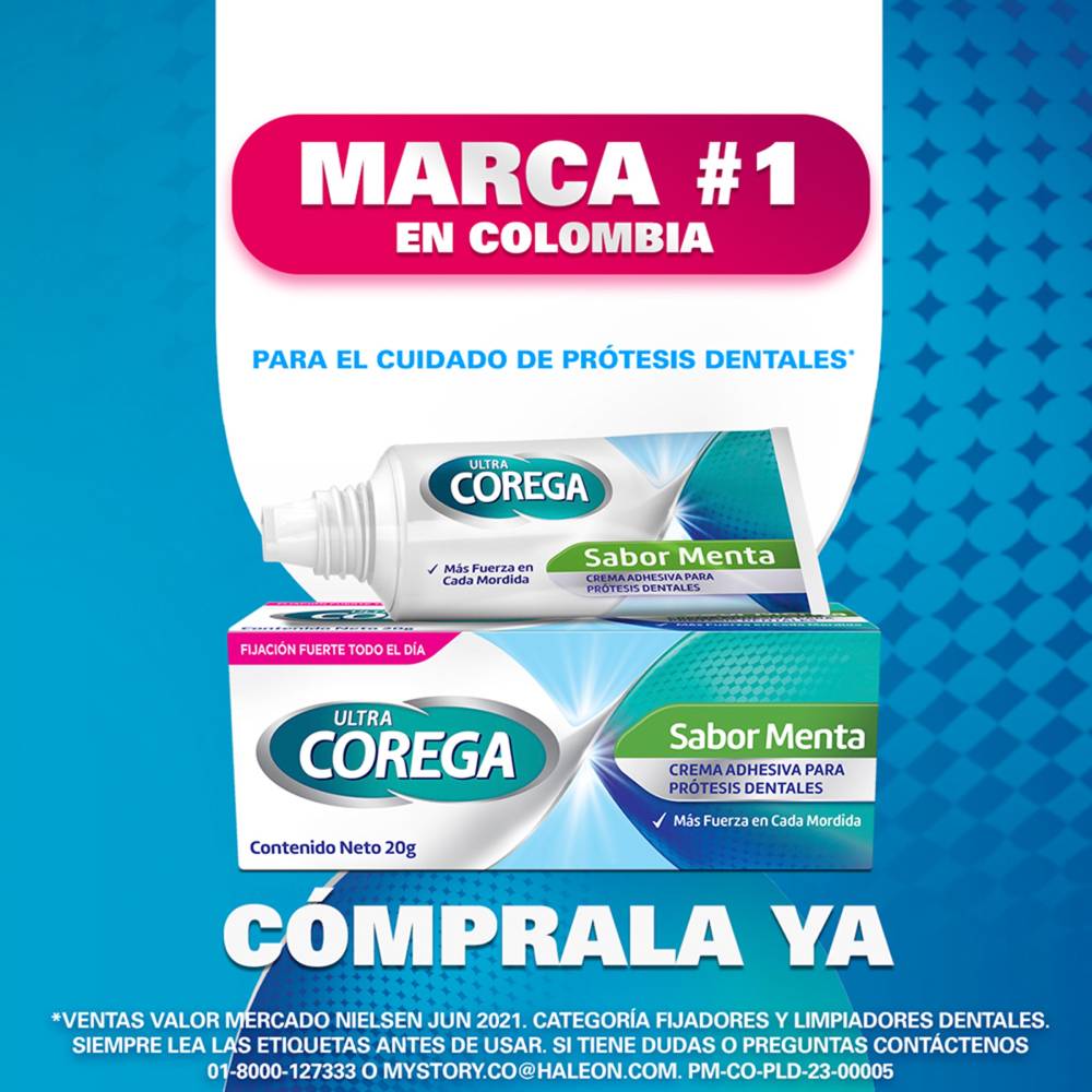 Crema Corega Sabor Menta 20 gr - Adhesivo para prótesis dentales